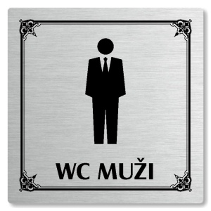 WC muži, 118x118mm, stříbrná, Nebraska